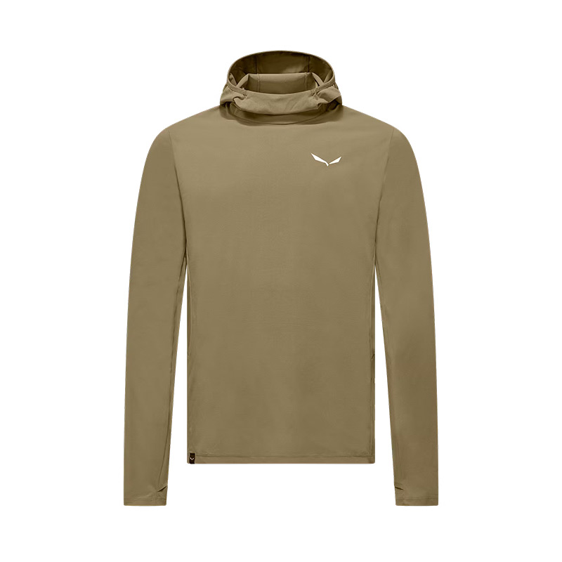 Футболка мужская с рукавом Salewa PUEZ SUN M HOODY JKT Quicksand