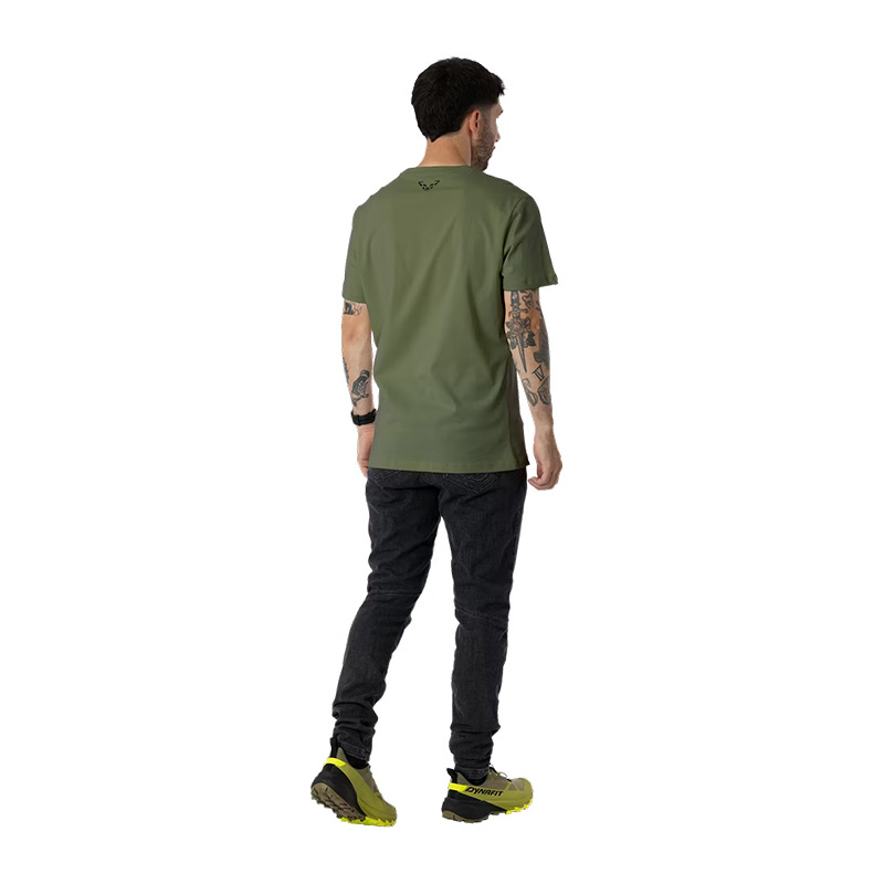 Футболка мужская Dynafit GRAPHIC CO M S/S TEE military green/runners cotton organic