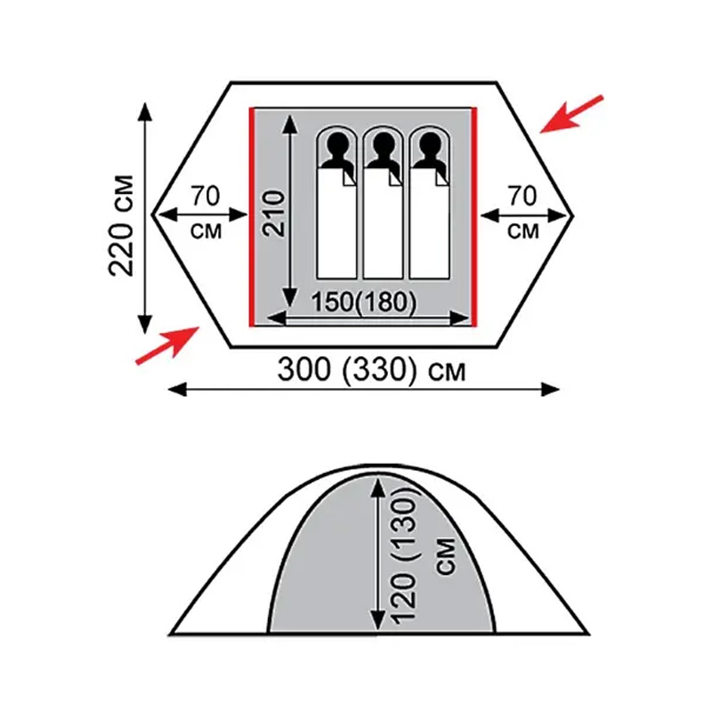 Палатка Tramp Rock 3 (V2) Зеленый