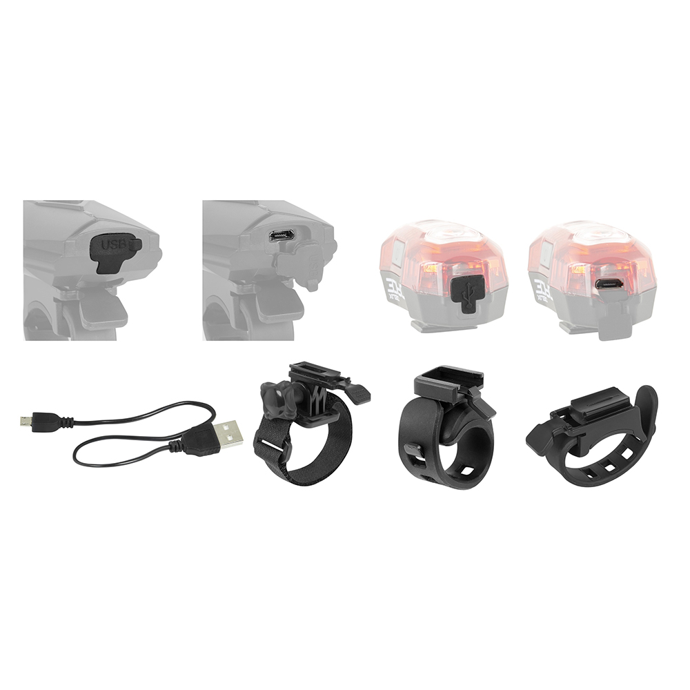 Набор фонарей light set FORCE EXPRESS USB Front+Rear