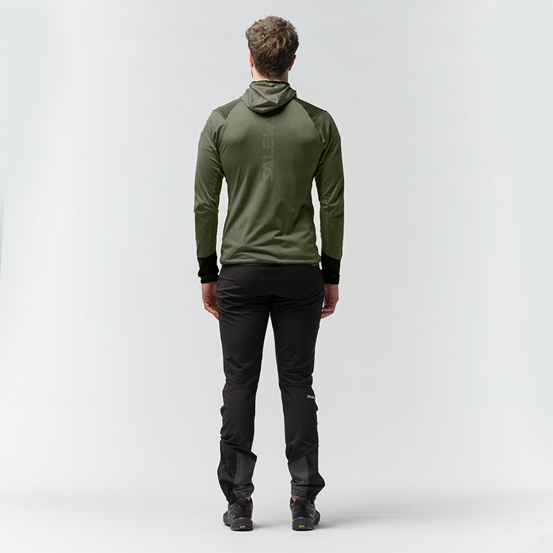 Кофта мужская Salewa AGNER HYBRID M FZ HOODY Dark Olive Melange