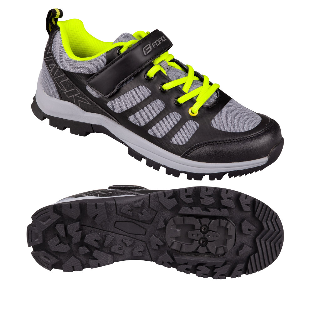 Туфли велосипедные shoes FORCE WALK black/grey/fluo