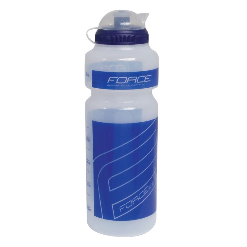 Велобутыль bottle FORCE "F" 0,75 l, Transporent Blue Printing