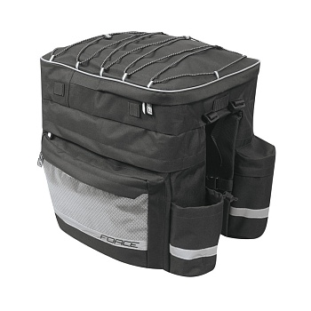 Сумка на багажник bag-triple on rear carrier FORCE TARGET, Black 32I
