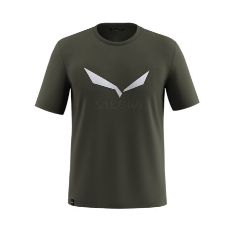 ФУТБОЛКА МУЖСКАЯ SALEWA SOLIDLOGO DRY M T-SHIRT Dark olive melange