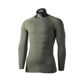 ТЕРМОБЕЛЬЕ МУЖСКОЕ MICO MLS ROUND NECK SHIRT SUPERTERMO MERINO Verde Militare
