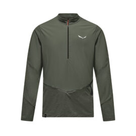 ФУТБОЛКА МУЖСКАЯ SALEWA PEDROC DRY M WIND HALF ZIP TEE Faded green